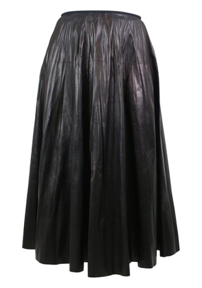 Gucci Pre-Owned flared leather skirt - Black