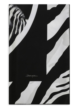 Dolce & Gabbana zebra-print twill scarf - Black