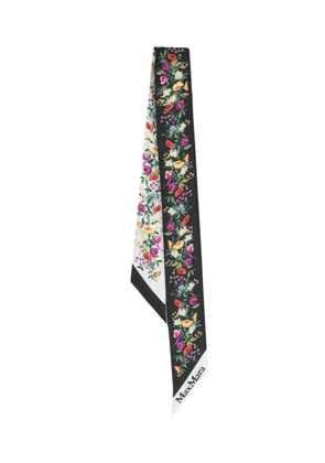 Max Mara floral-print silk scarf - Black