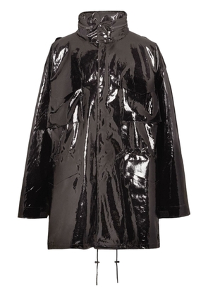 Maison Margiela glossy-finish drop-shoulder coat - Black