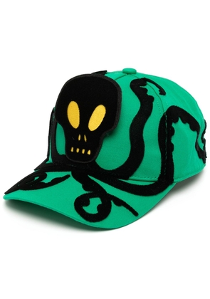Walter Van Beirendonck octopus-appliqué embroidered cap - Green