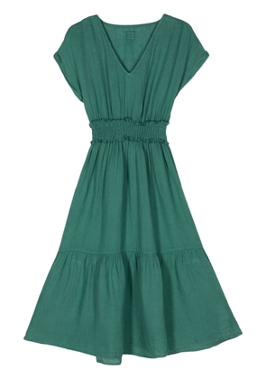 120% Lino flared linen midi dress - Green