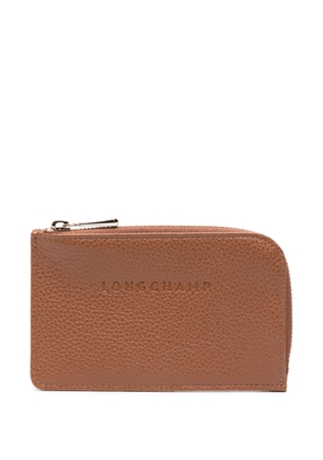 Longchamp Le Foulonné leather cardholder - Brown
