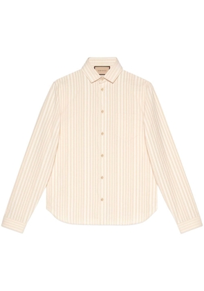 Gucci striped long-sleeved shirt - Neutrals