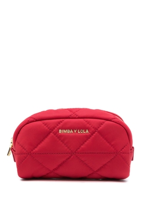 Bimba y Lola logo-lettering quilted make-up bag - Red