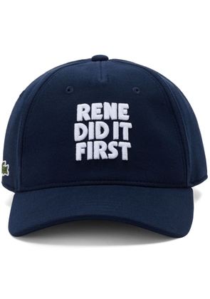 Lacoste slogan-embroidered baseball cap - Blue