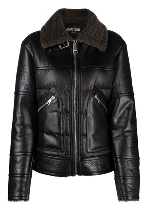 Roberto Cavalli zip-fastening leather jacket - Black
