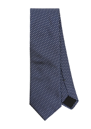BOSS patterned-jacquard silk tie - Blue