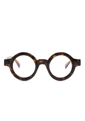 Kuboraum tortoiseshell-effect round-frame glasses - Brown