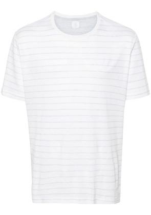 Eleventy striped linen-blend T-shirt - White
