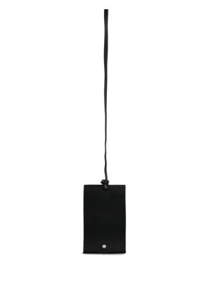 Jil Sander neck-strap leather phone case - Black