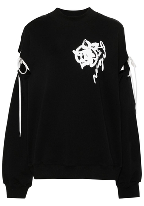 MSGM cut out-sleeve sweatshirt - Black