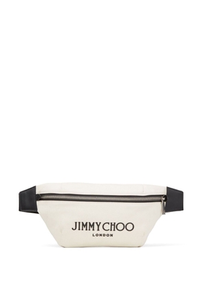 Jimmy Choo Finsley logo-lettering belt bag - Neutrals