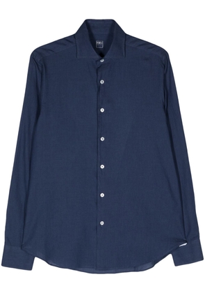 Fedeli long-sleeve cotton shirt - Blue