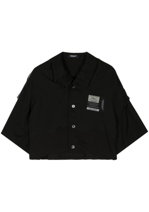 Undercover name-tag button-up shirt - Black