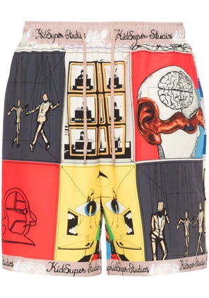 KidSuper graphic-print deck shorts - Neutrals