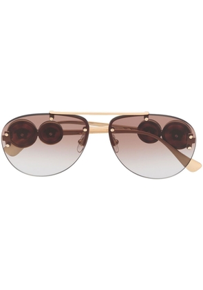 Versace Eyewear Medusa Head pilot-frame sunglasses - Gold