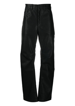 ENTIRE STUDIOS Wet faux-leather straight-get trousers - Black