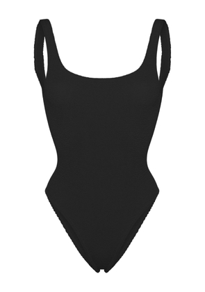 MC2 Saint Barth Lora logo-patch swimsuit - Black