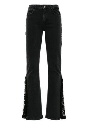 LIU JO lace-panels flared jeans - Black