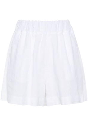 120% Lino slub-texture linen shorts - White