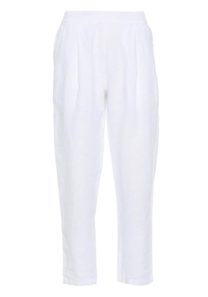 120% Lino linen tapered trousers - White