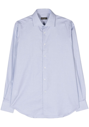 Corneliani geometric-jacquard cotton shirt - Blue
