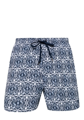 Emporio Armani graphic-print swim shorts - Blue