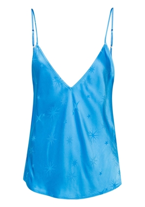 Forte Forte star-embroidered satin tank top - Blue