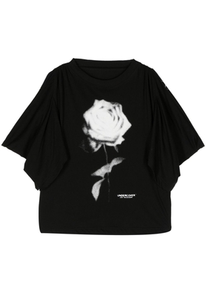 Undercover rose-print cotton T-shirt - Black