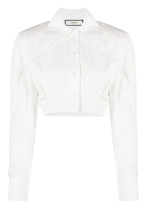 Elleme long-sleeved crop shirt - White
