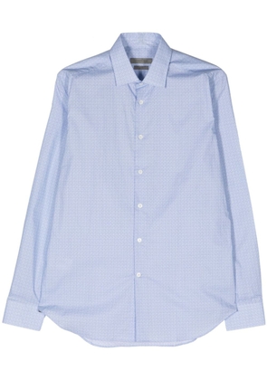 Corneliani geometric-print poplin shirt - Blue
