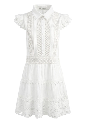 alice + olivia Meeko embroidered minidress - White