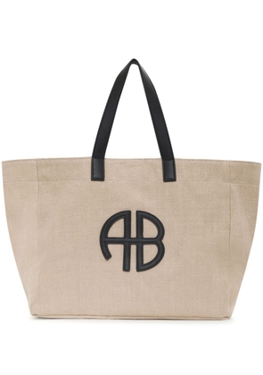 ANINE BING medium Rio logo-appliqué tote bag - Neutrals