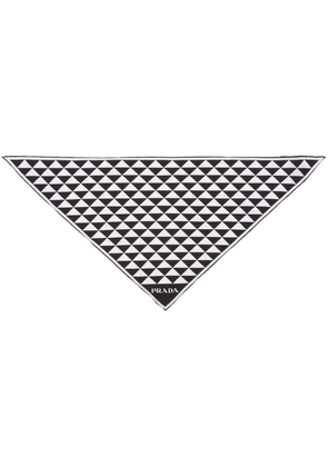 Prada geometric-print silk scarf - Black