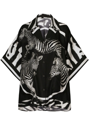 Dolce & Gabbana zebra-print twill shirt - Black