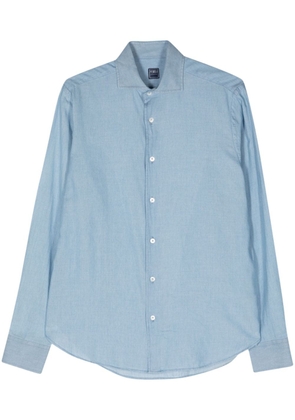 Fedeli classic-collar cotton shirt - Blue