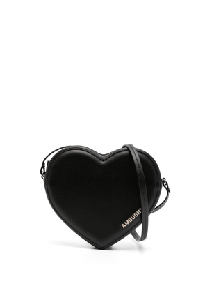AMBUSH Flat Heart leather crossbody bag - Black