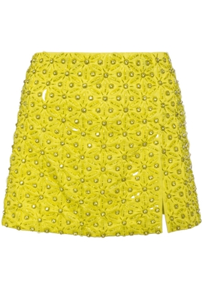 DES PHEMMES sequinned high-waisted miniskirt - Yellow