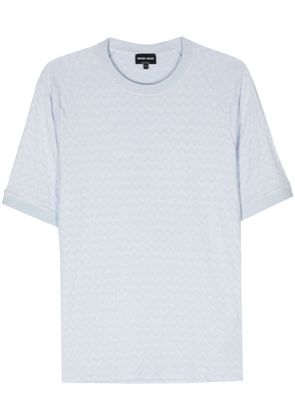 Giorgio Armani chevron-stitch short-sleeve T-shirt - Blue