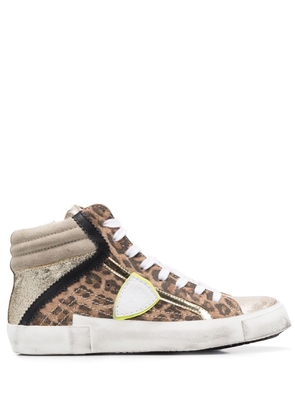Philippe Model Paris leopard-print hi-top sneakers - Neutrals