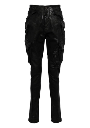 Julius drop-crotch cotton blend trousers - Black