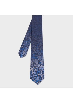 Paul Smith Navy Silk 'Floral' Tie Blue