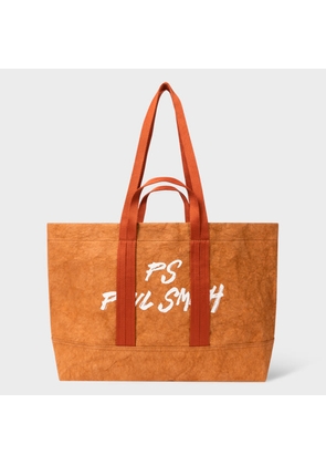 PS Paul Smith Orange Paper Crinkle Tote Bag Red