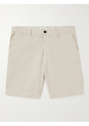 Mr P. - Straight-Leg Garment-Dyed Cotton-Twill Bermuda Shorts - Men - Neutrals - 28