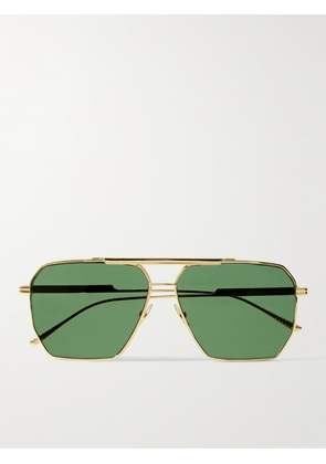 Bottega Veneta - Aviator-Style Gold-Tone Sunglasses - Men - Gold
