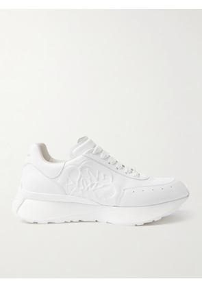 Alexander McQueen - Sprint Runner Exaggerated-Sole Logo-Embossed Leather Sneakers - Men - White - EU 40