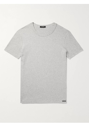 TOM FORD - Slim-Fit Mélange Stretch-Cotton Jersey T-Shirt - Men - Gray - S