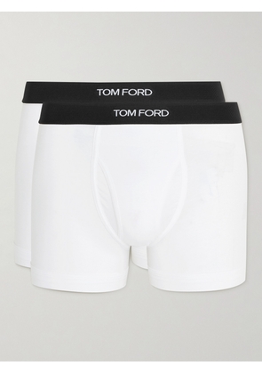 TOM FORD - Two-Pack Stretch Cotton and Modal-Blend Boxer Briefs - Men - White - S