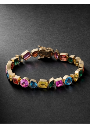 42 Suns - 14-Karat Gold Rainbow Sapphire Tennis Bracelet - Men - Gold - 19